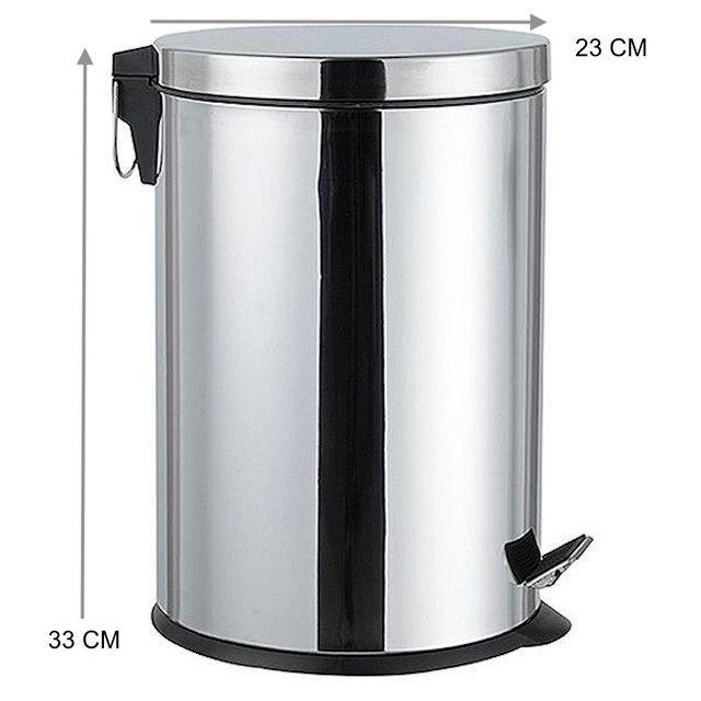 Basurero metálico acero Inoxidable 8 Litros-3