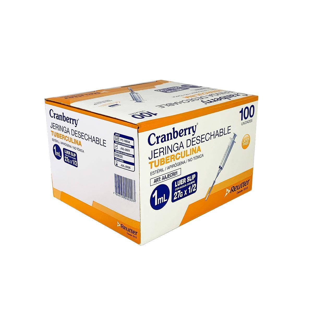 Jeringa Tuberculina 1ml Luer Slip 27g X 1/2 De 100 Unid-0