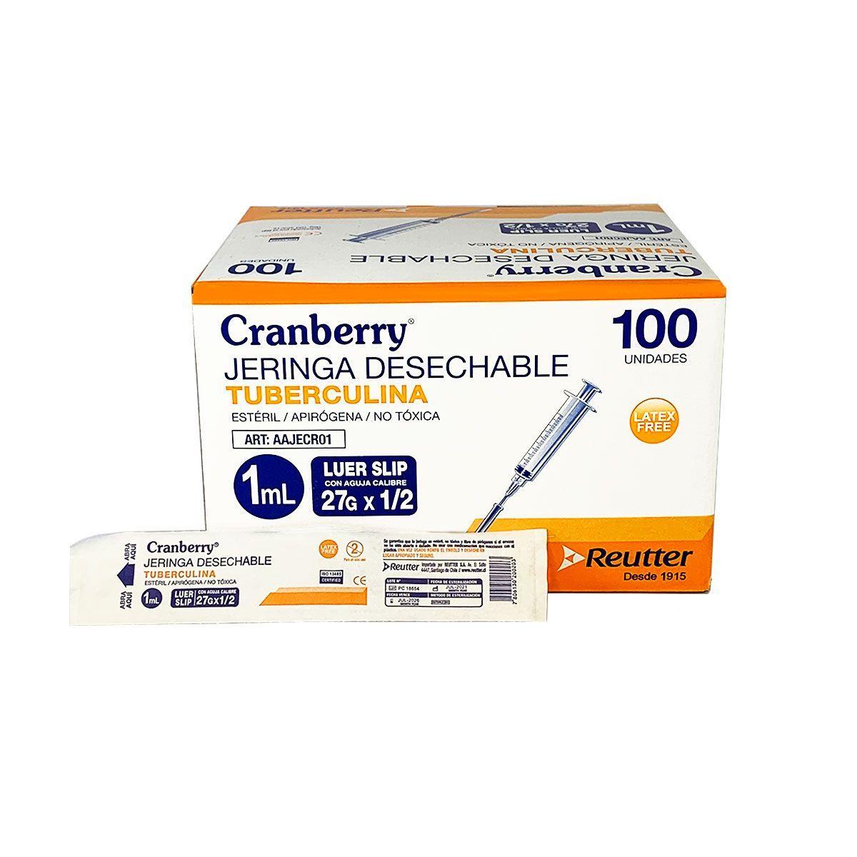 Jeringa Tuberculina 1ml Luer Slip 27g X 1/2 De 100 Unid-2