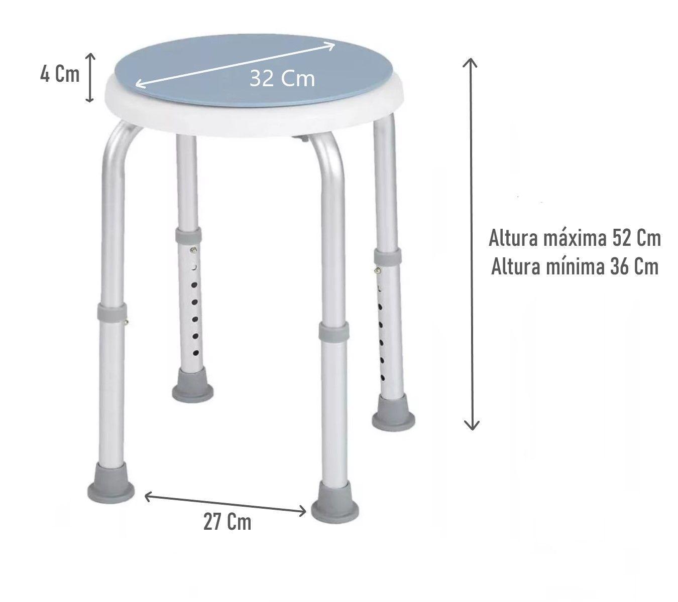 Piso Silla De Ducha Giratorio Redondo Altura Ajustable-2