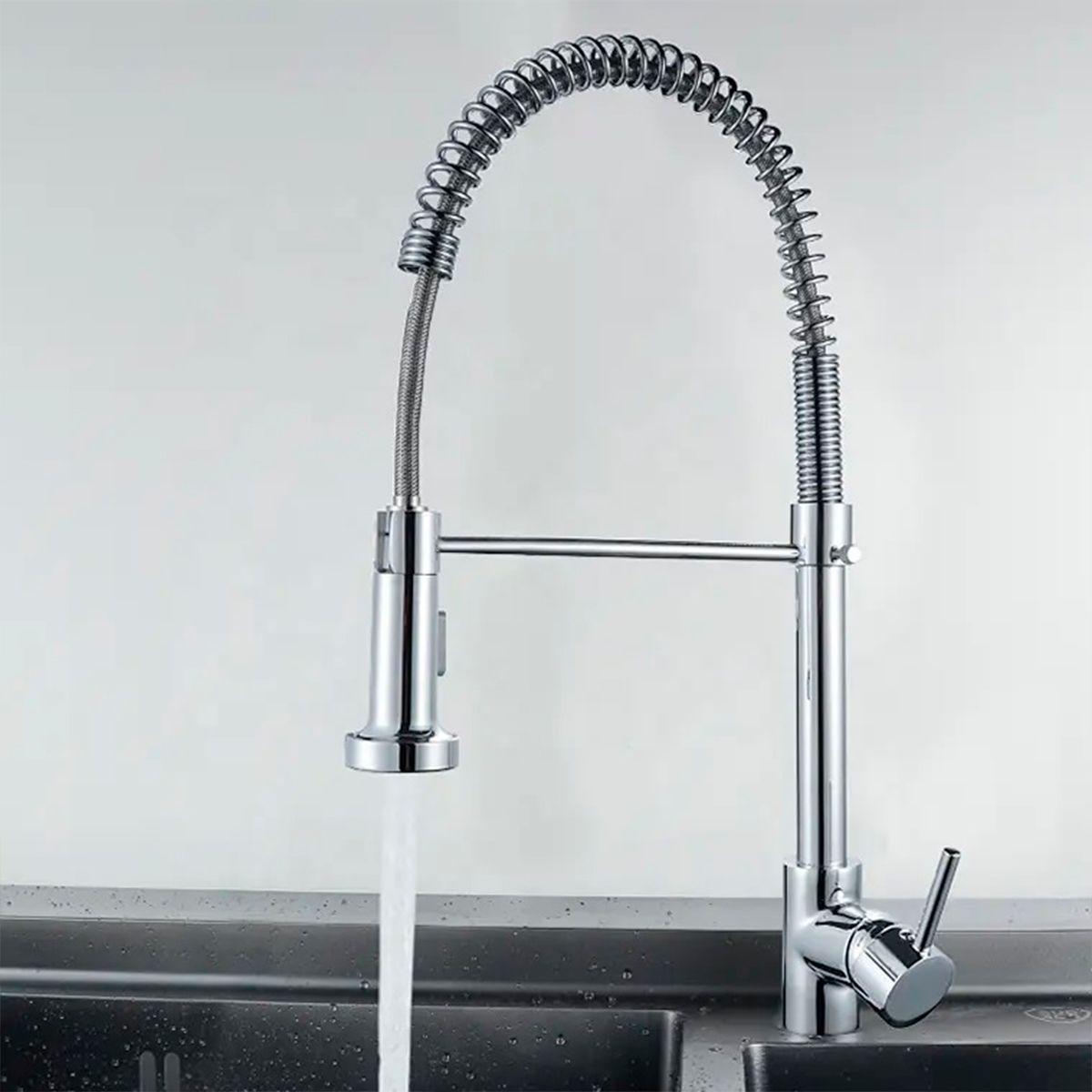 Llave Grifería Lavaplatos Simple Cuello Cisne Flexible Tap03-5