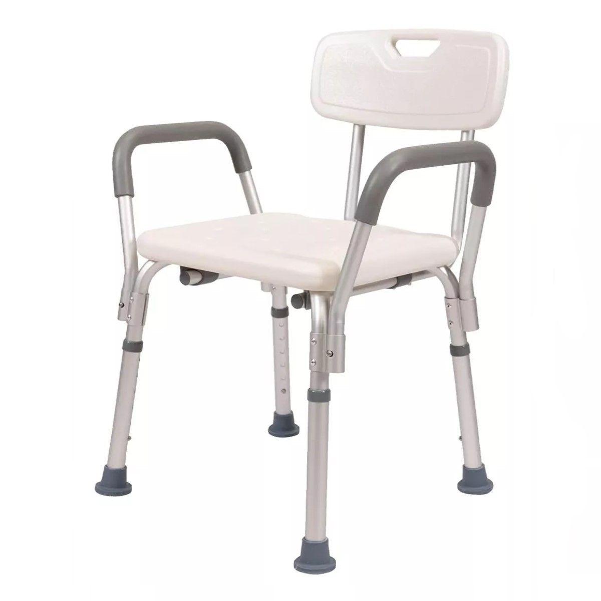 Silla De Ducha Para Baño Con Apoyabrazos Y Respaldo Portatil-1