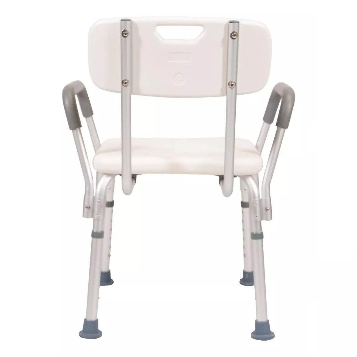 Silla De Ducha Para Baño Con Apoyabrazos Y Respaldo Portatil-4