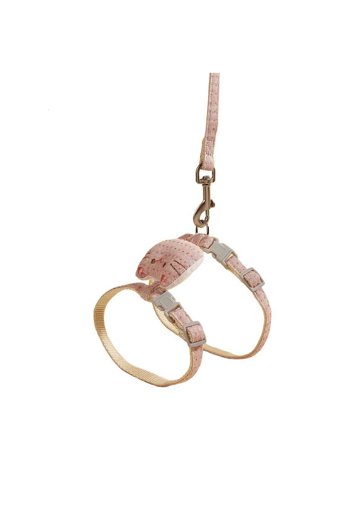 Arnes Transpirable Ajustable + Correa Rosado Mascotas Perros Gatos-0