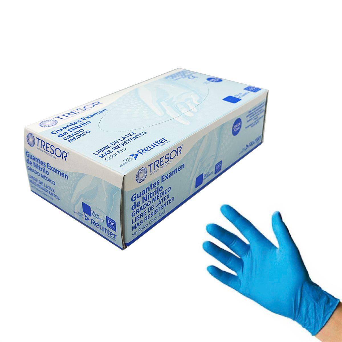 Guantes De Nitrilo Azul Sin Polvo Talla M 100 Unds-2