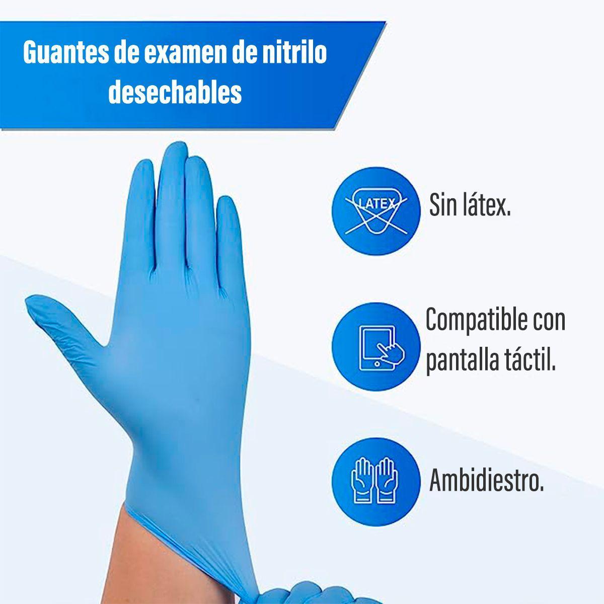 Guantes De Nitrilo Azul Sin Polvo Talla M 100 Unds-3