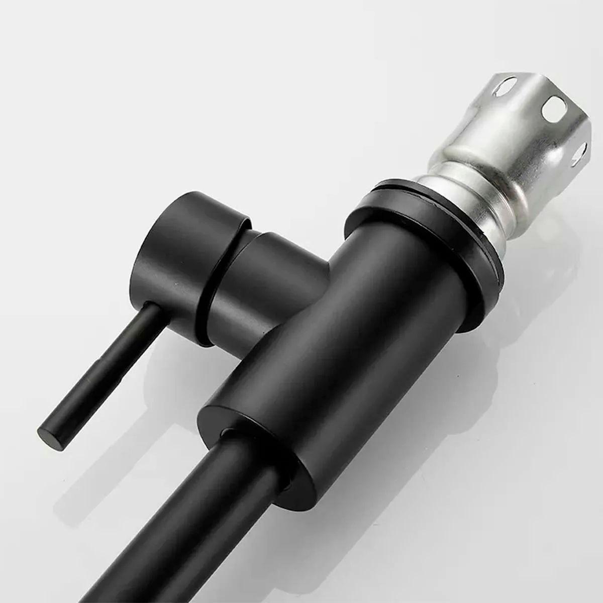 Llave Grifería Lavaplatos Cuello Simple Negro Monomando Tap10-2