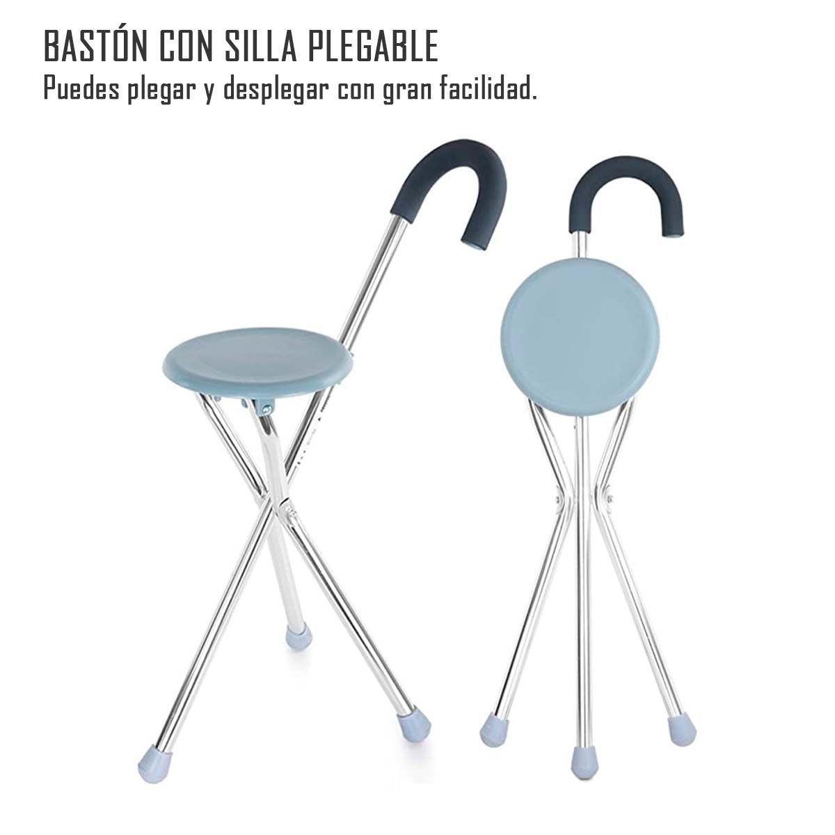 Bastón 2 en 1 Con Asiento Plegable Aluminio Alta Calidad-3