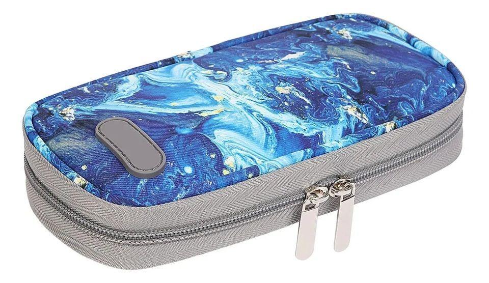 Bolso Estuche Porta Insulina Refrigerante Cooler Medicamento Mármol Azul-4