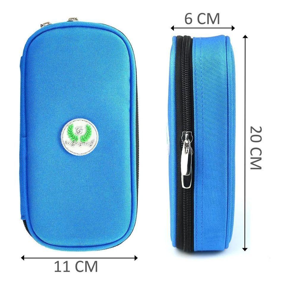 Bolso Portátil Estuche Para Viaje Porta Para Insulina Tela Azul-2