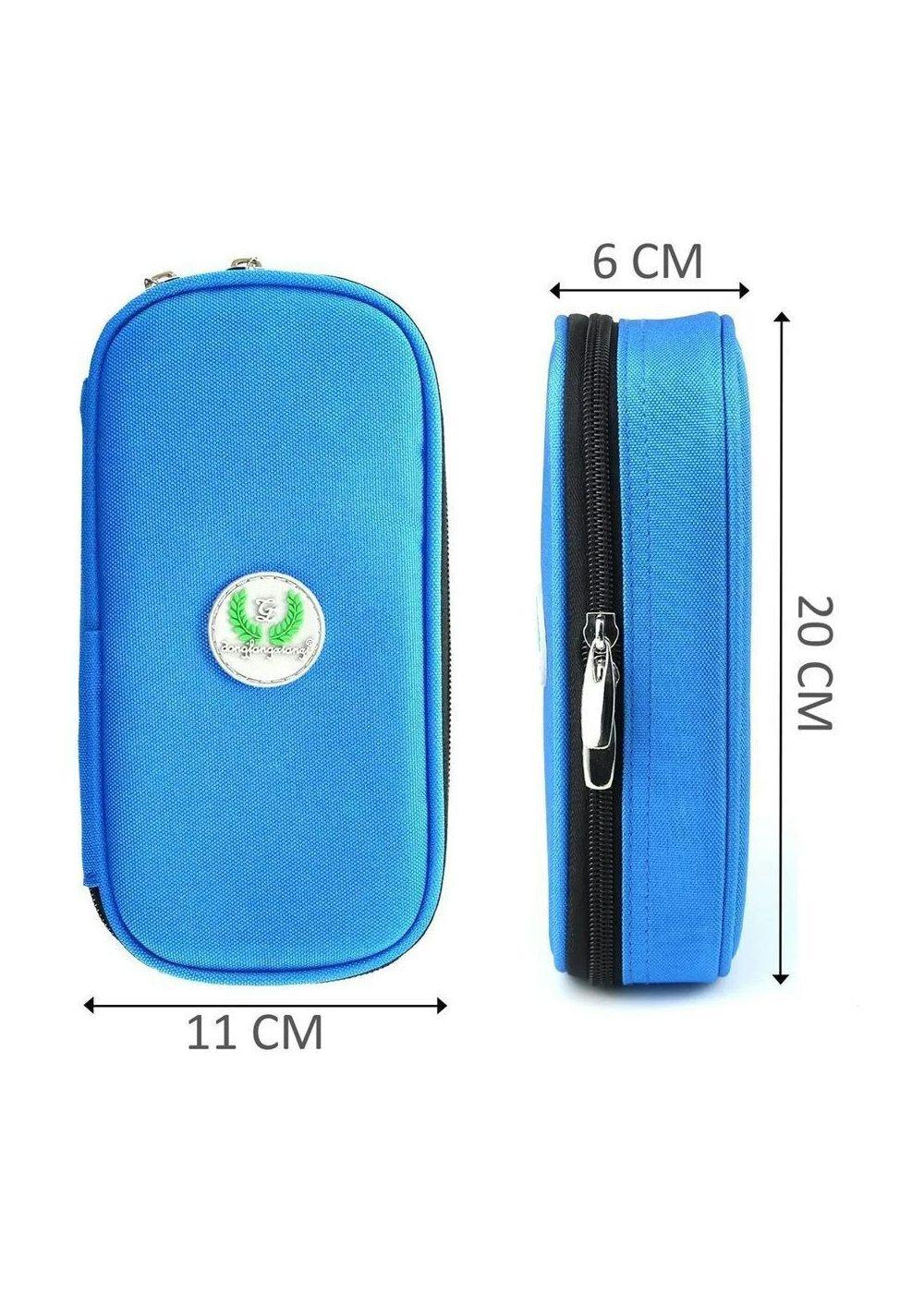 Bolso Portátil Estuche Para Viaje Porta Para Insulina Tela Azul-2