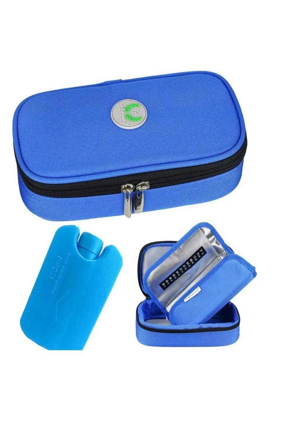 Bolso Portátil Estuche Para Viaje Porta Para Insulina Tela Azul-4