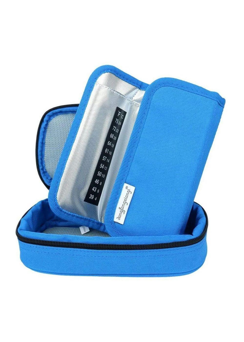 Bolso Portátil Estuche Para Viaje Porta Para Insulina Tela Azul-5