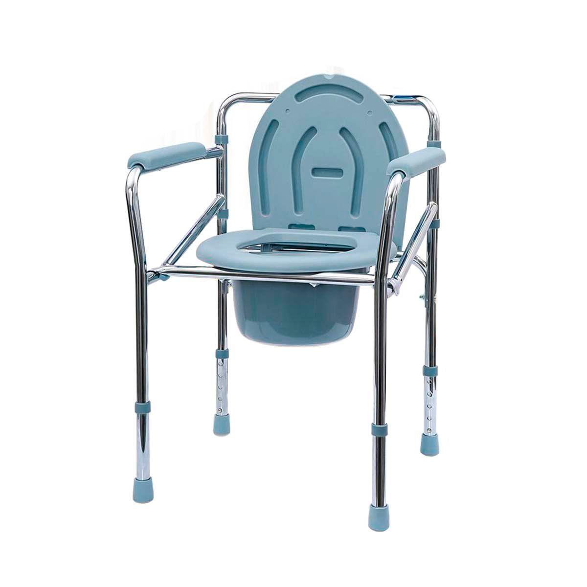 Baño Cromado Inodoro Portátil Plegable Regulable En Altura-0