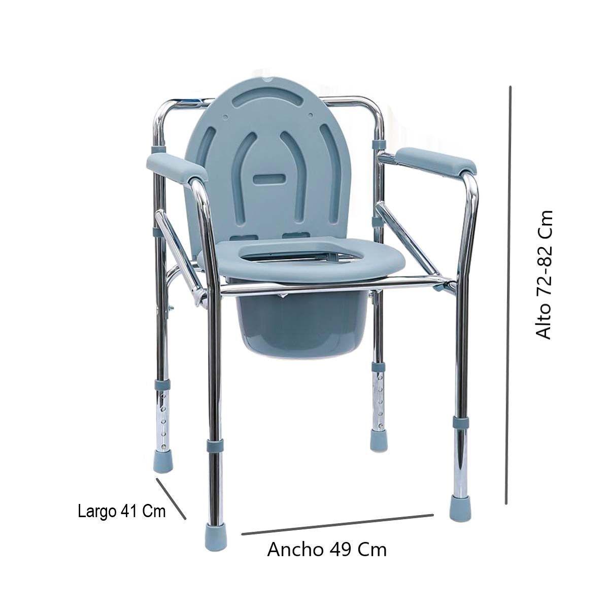 Baño Cromado Inodoro Portátil Plegable Regulable En Altura-2