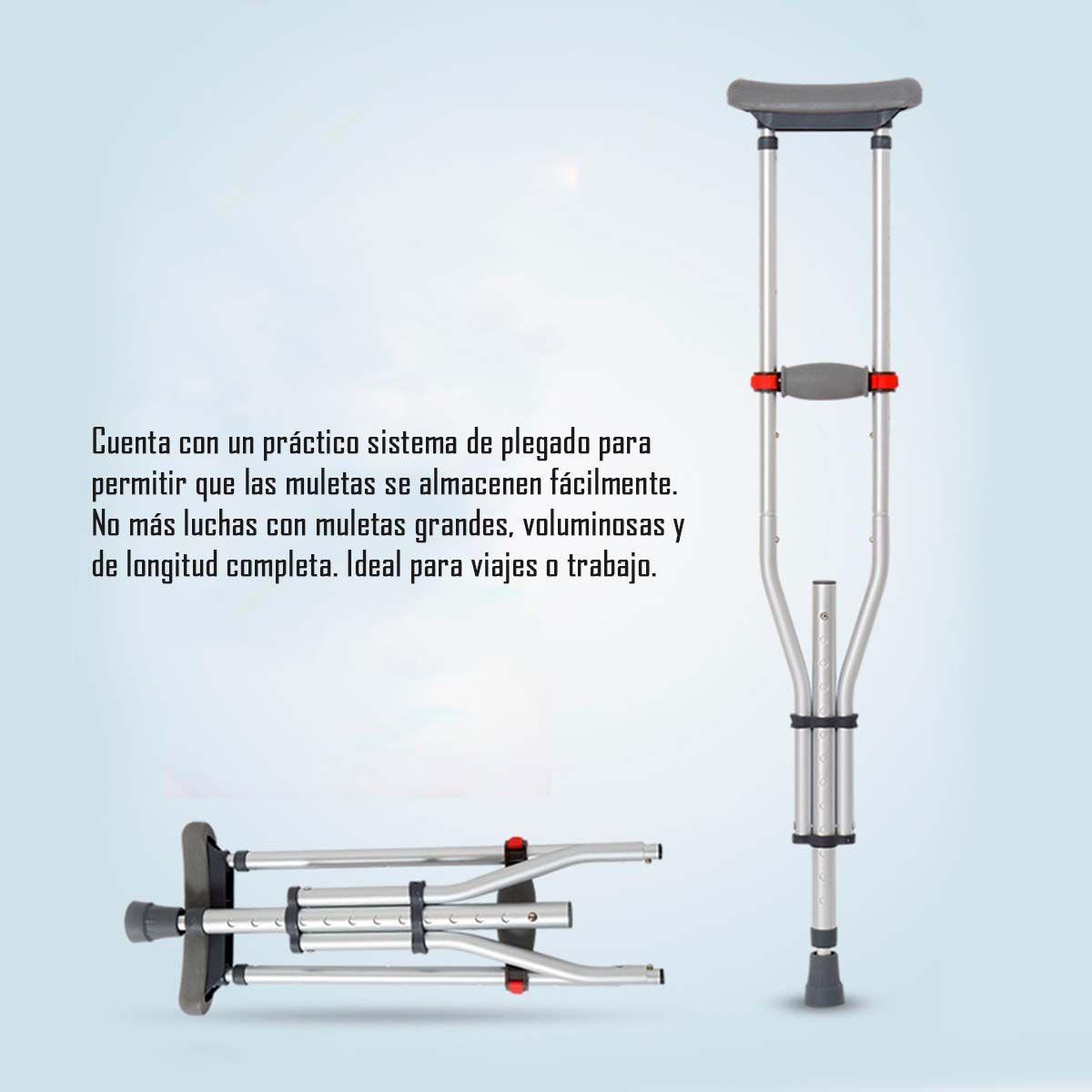 Par Muletas Ortopédicas Altura Regulable Plegables-4