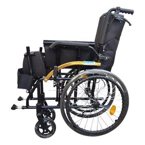 Silla De Ruedas Apoyabrazos Abatibles Doble Freno Plegable Aluminio-3