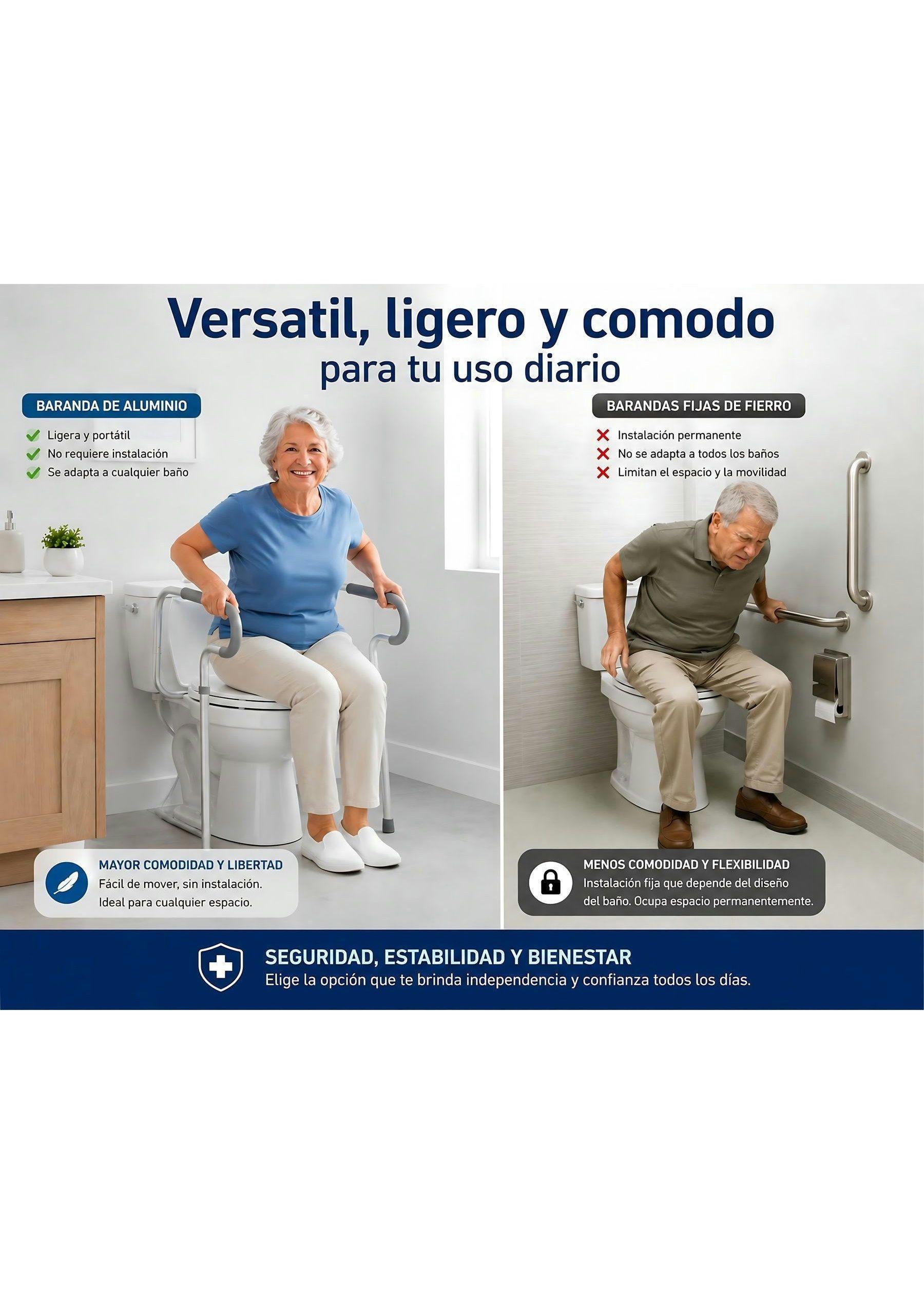 Barra De Apoyo Marco Seguridad Para Inodoro Baño Wc-5
