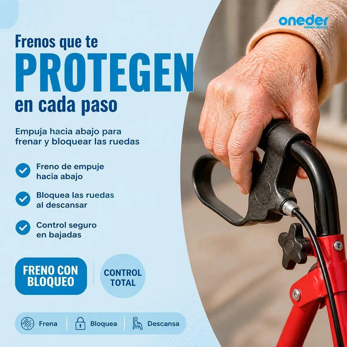 Andador Burrito 4 Ruedas Plegable Con Asiento Y Bolso-7