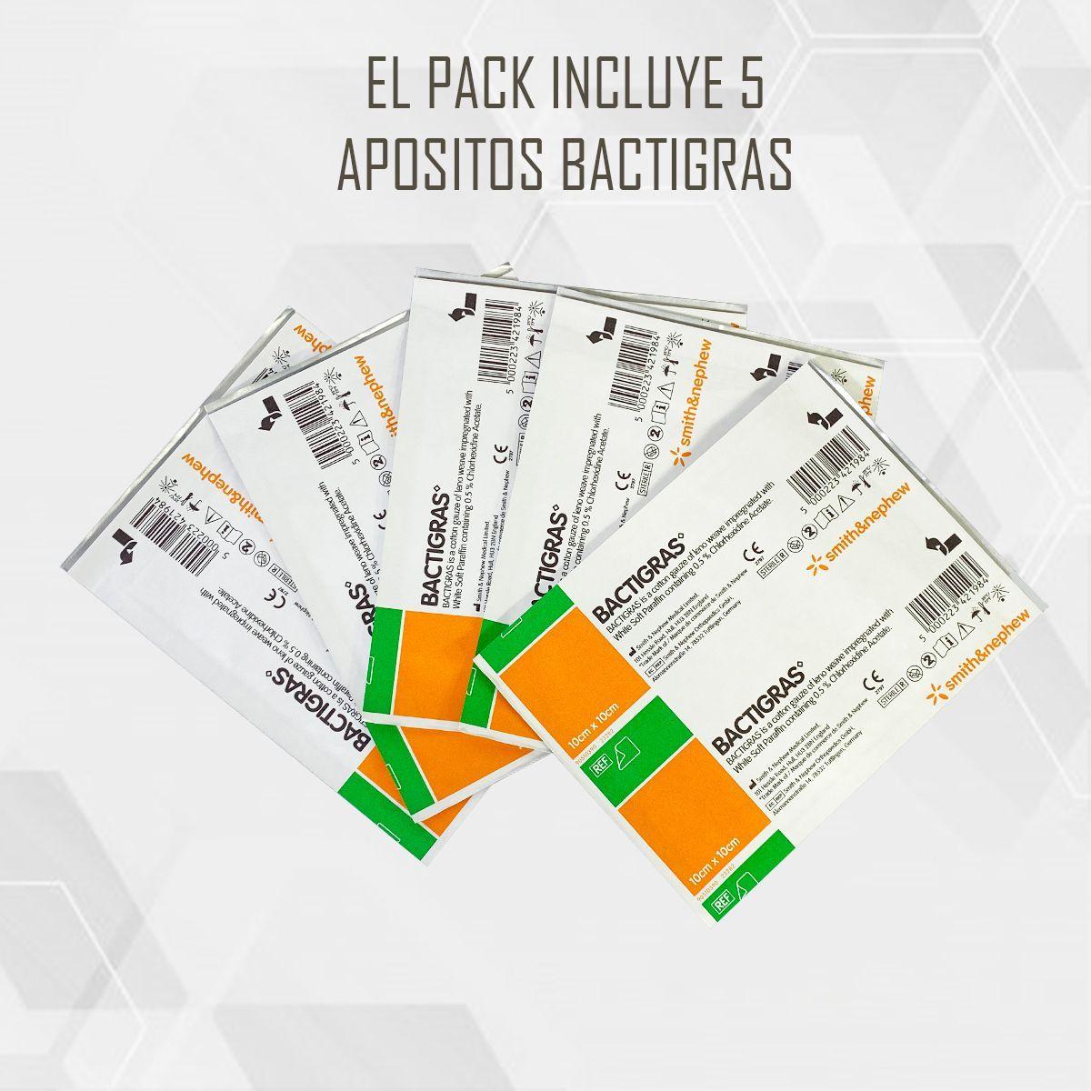 Apósito Bactigras 10x10 Cm - Pack De 5 Unidades-2