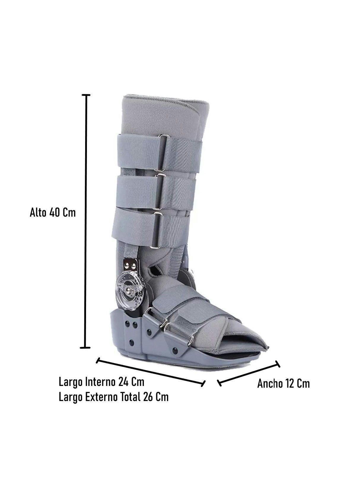 Bota Ortopédica Mecanismo Rom Cam Walker Alta Gris Oneder Talla S-2