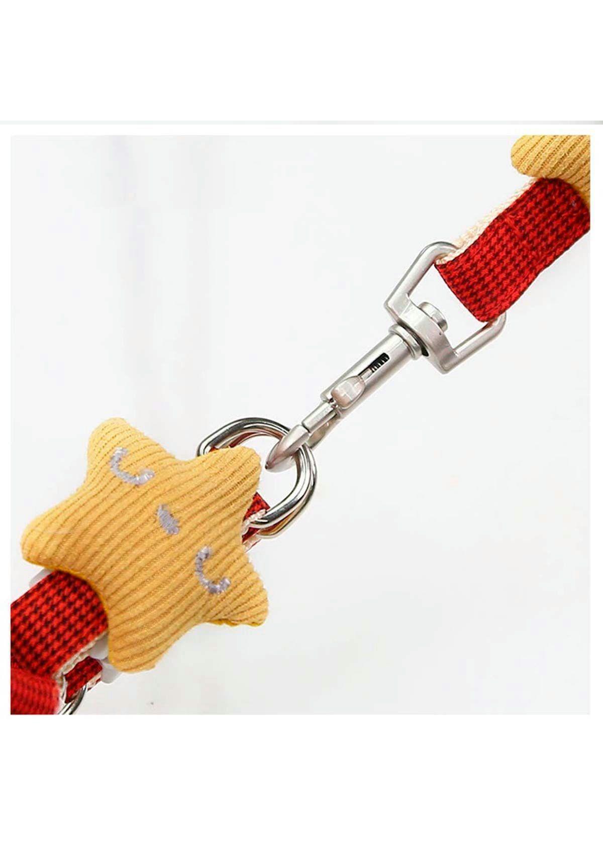Arnes Pechera Transpirable + Correa Rojo Gatos Perros Mascotas-3