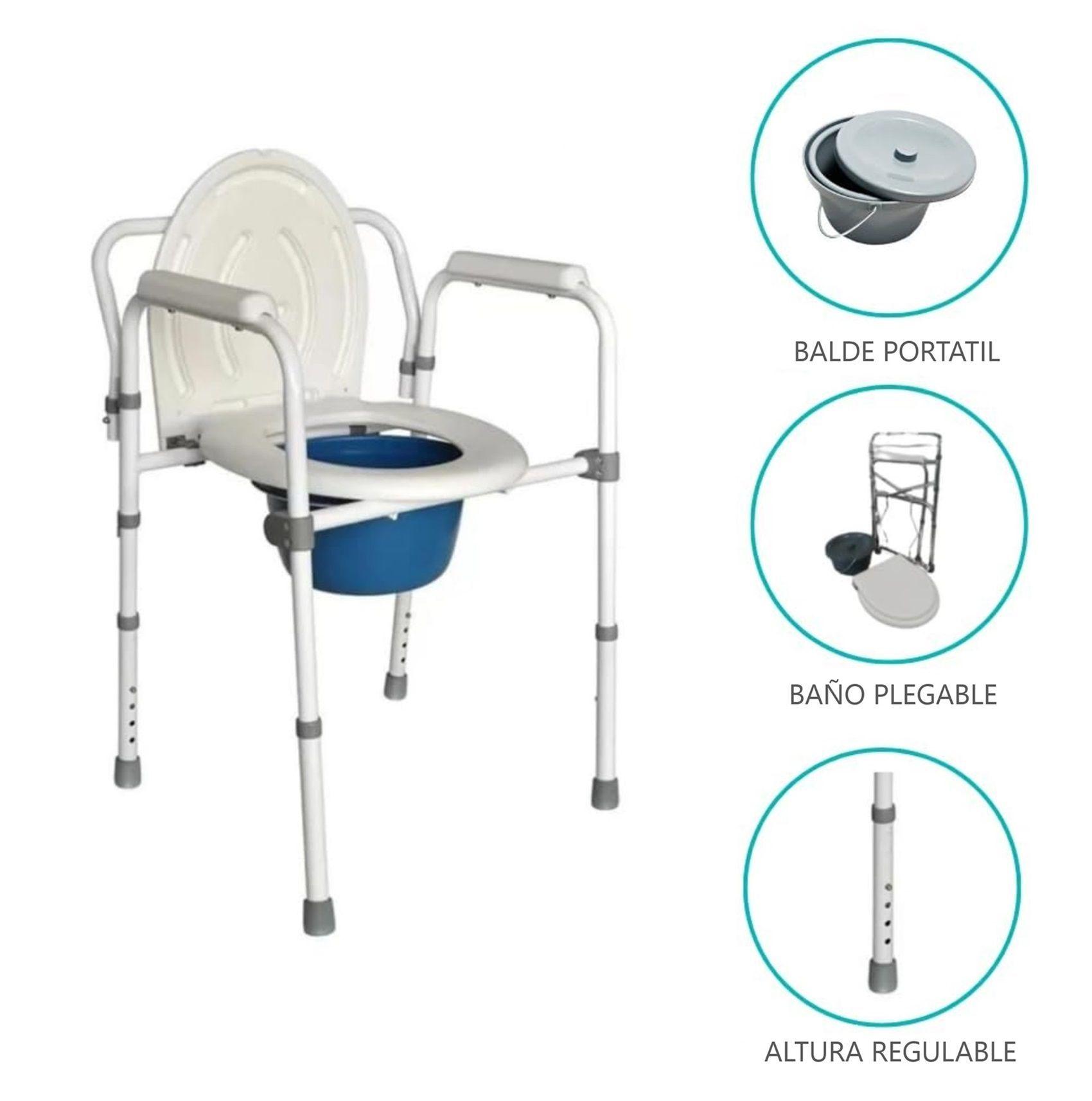 Baño Wc Plegable Inodoro Portátil Altura Regulable Oneder-2