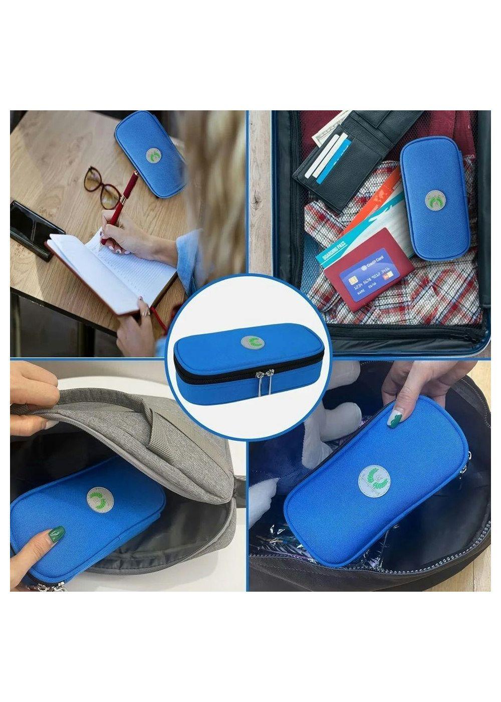 Bolso Cooler Estuche Porta Para Insulina Para Viaje Portatil Tela Azul-4