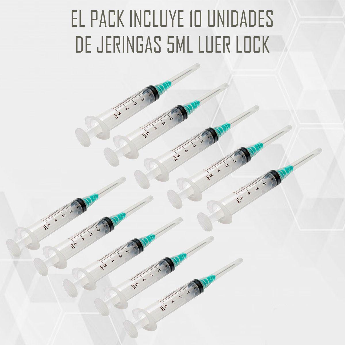 Jeringa Desechable 5ml Luer Lock 21g Pack De 10 Unid-1