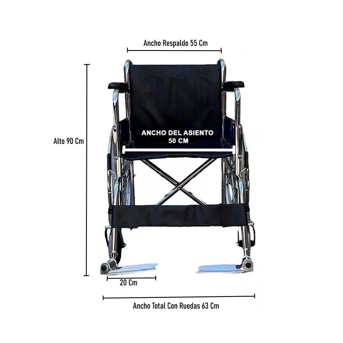 Silla De Ruedas, Ruedas Macizas, Plegable Cromada Oneder-3