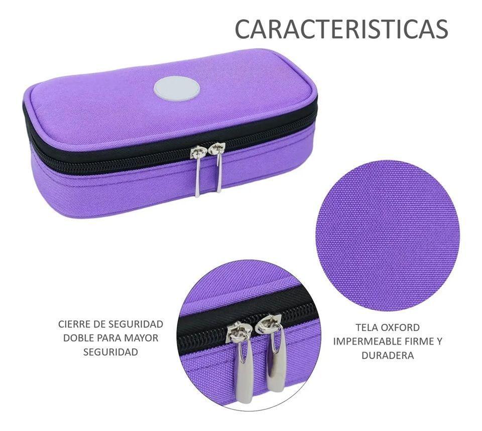 Bolso Portátil Estuche Para Viaje Porta Para Insulina Tela Azul Tela Morado-4