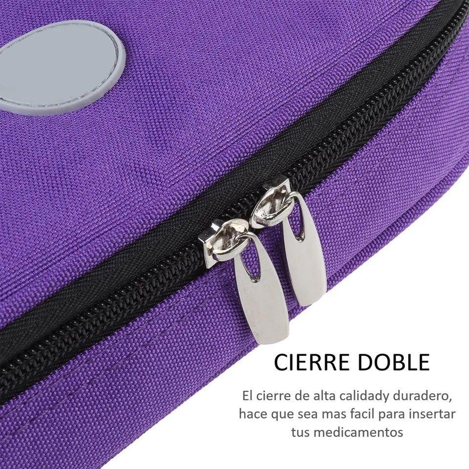 Bolso Portátil Estuche Para Viaje Porta Para Insulina Tela Azul Tela Morado-7