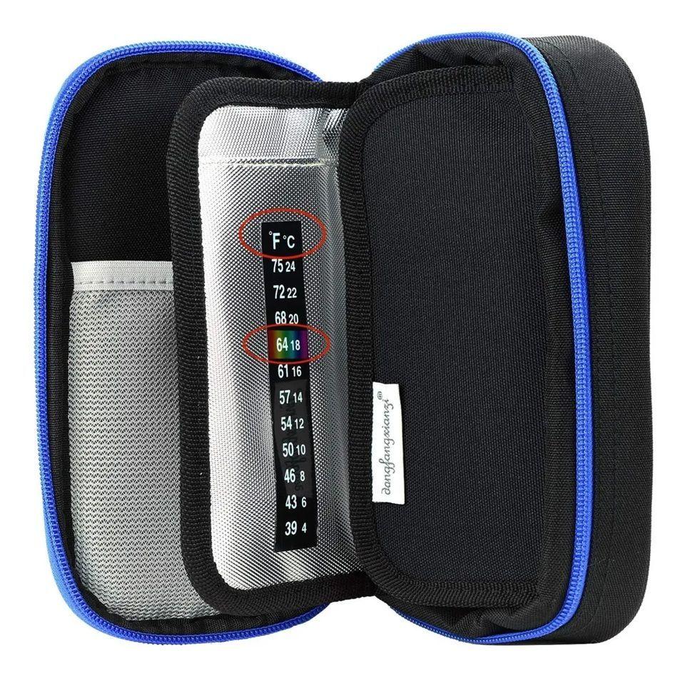 Bolso Cooler Estuche Porta Para Insulina Para Viaje Portatil Tela Negro-3