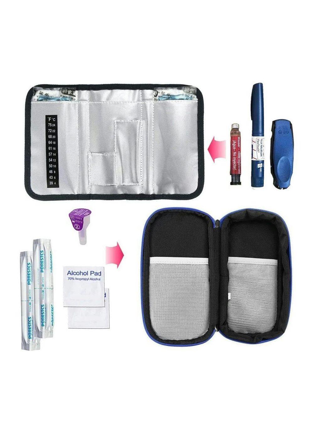 Bolso Cooler Estuche Porta Para Insulina Para Viaje Portatil Tela Negro-4
