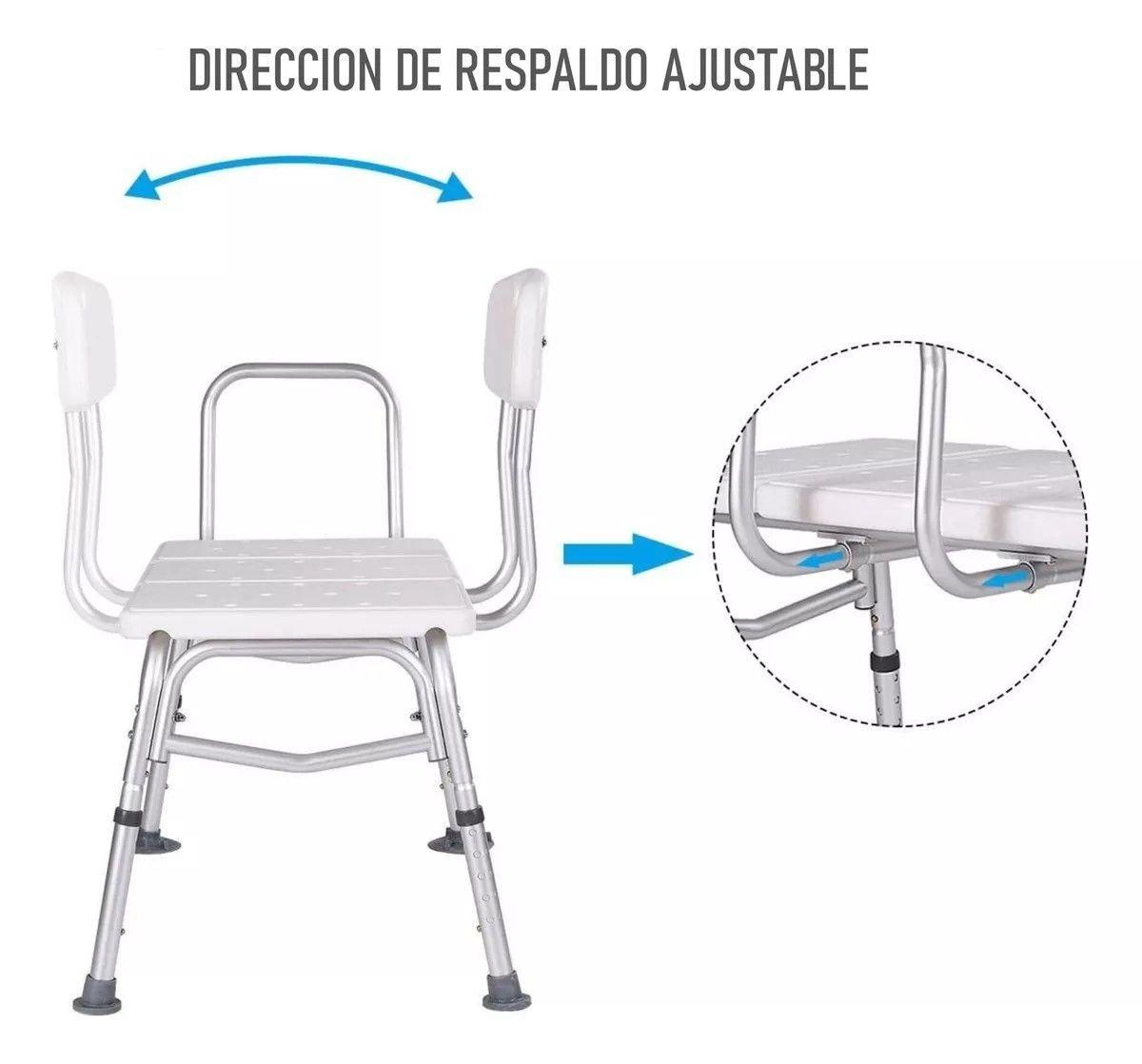 Silla Piso De Ducha Aluminio Para Transferencia Baño Tina-3