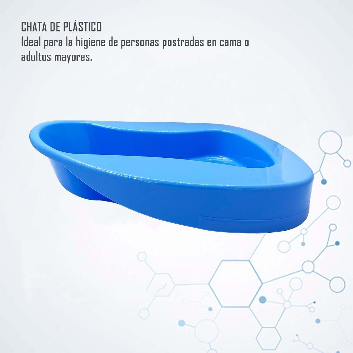 Chata Anatómica Portátil Unisex Bandeja Urinaria Azul-3