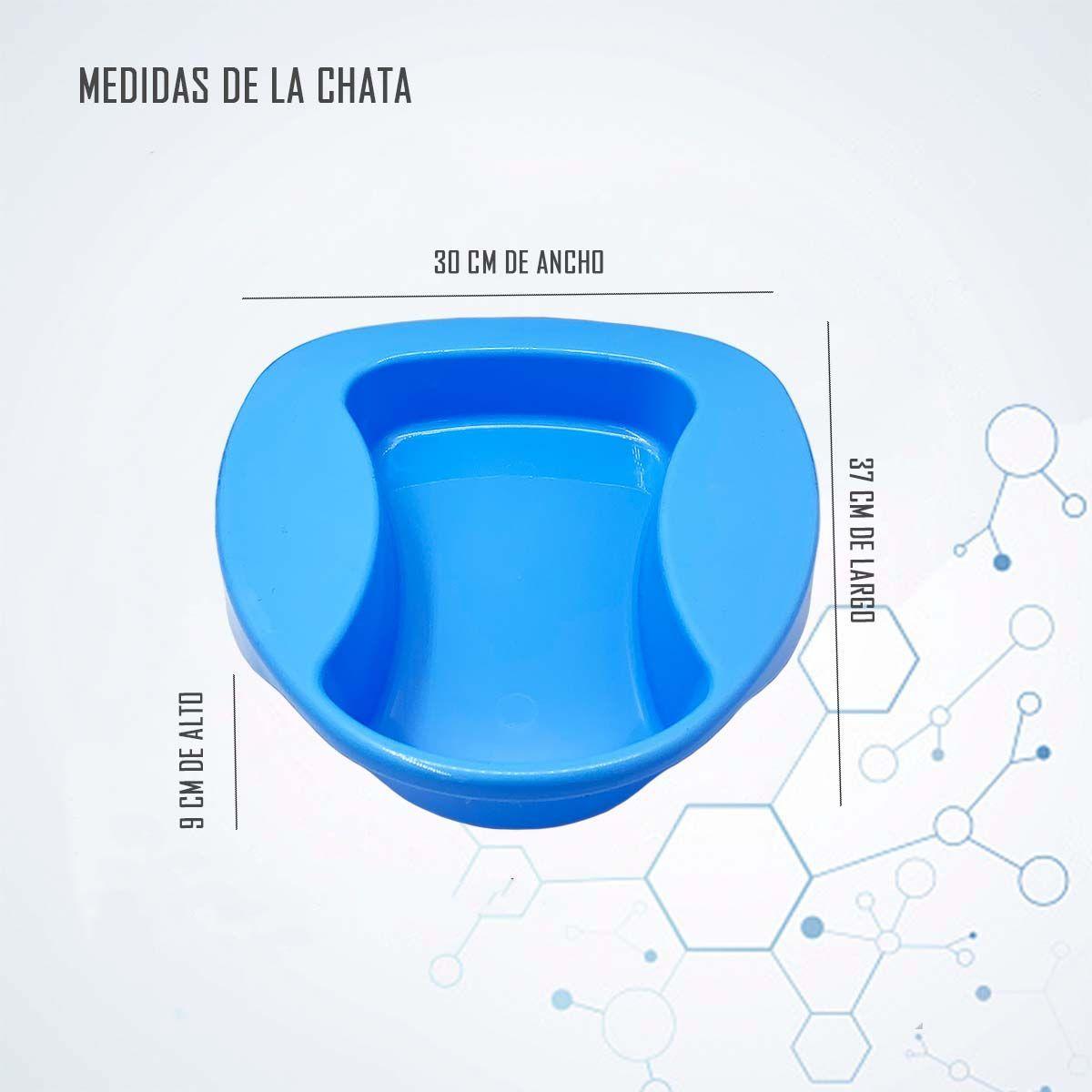 Chata Anatómica Portátil Unisex Bandeja Urinaria Azul-4