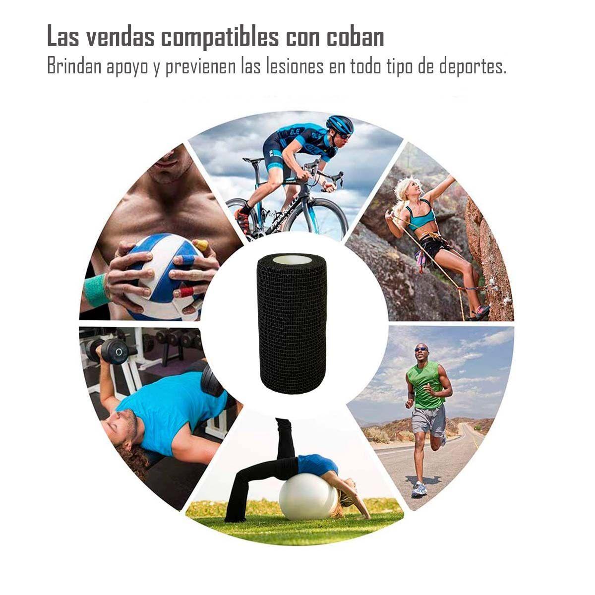 Venda Autoadherente Compatible Con Coban 7.5cmx4.5mt - 1 Und Negra-2