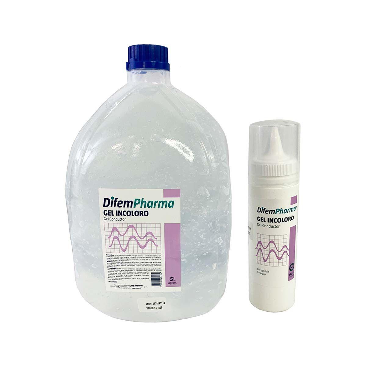 Gel Conductor Incoloro, Bidon 5lt + Dispensador 250cc Difem-0