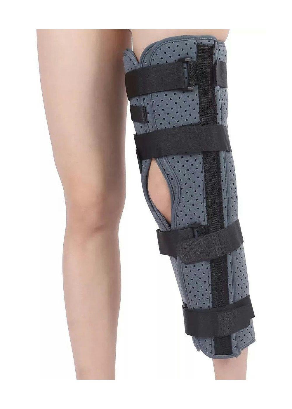 Inmovilizador De Rodilla Largo Con Velcro Ajustable Oneder Talla S-0