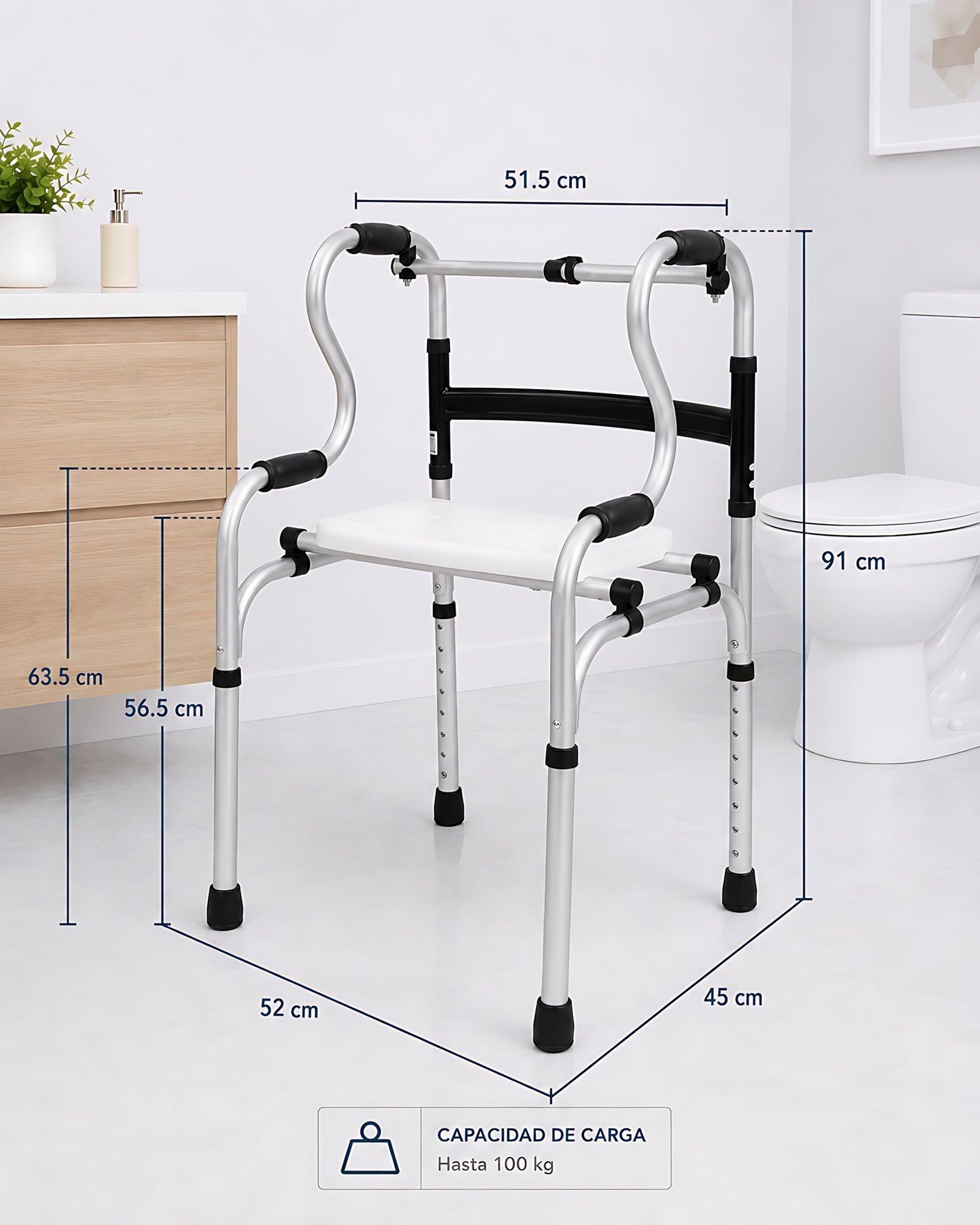 Andador Burrito Plegable 2 En 1 Silla De Ducha Portatil-3