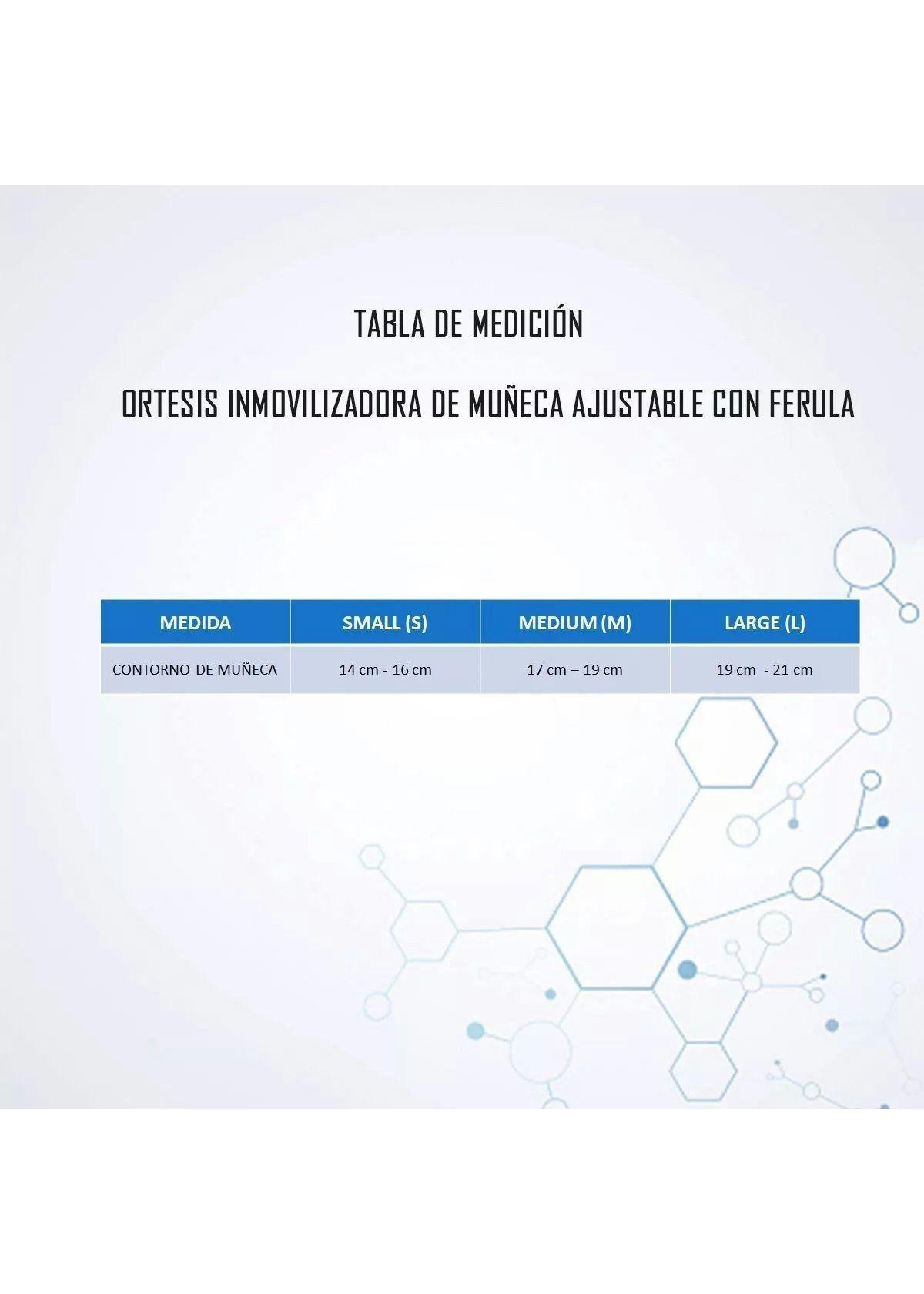 Ortesis O Muñequera Inmovilizador Túnel Carpiano Talla S Izquierda-1