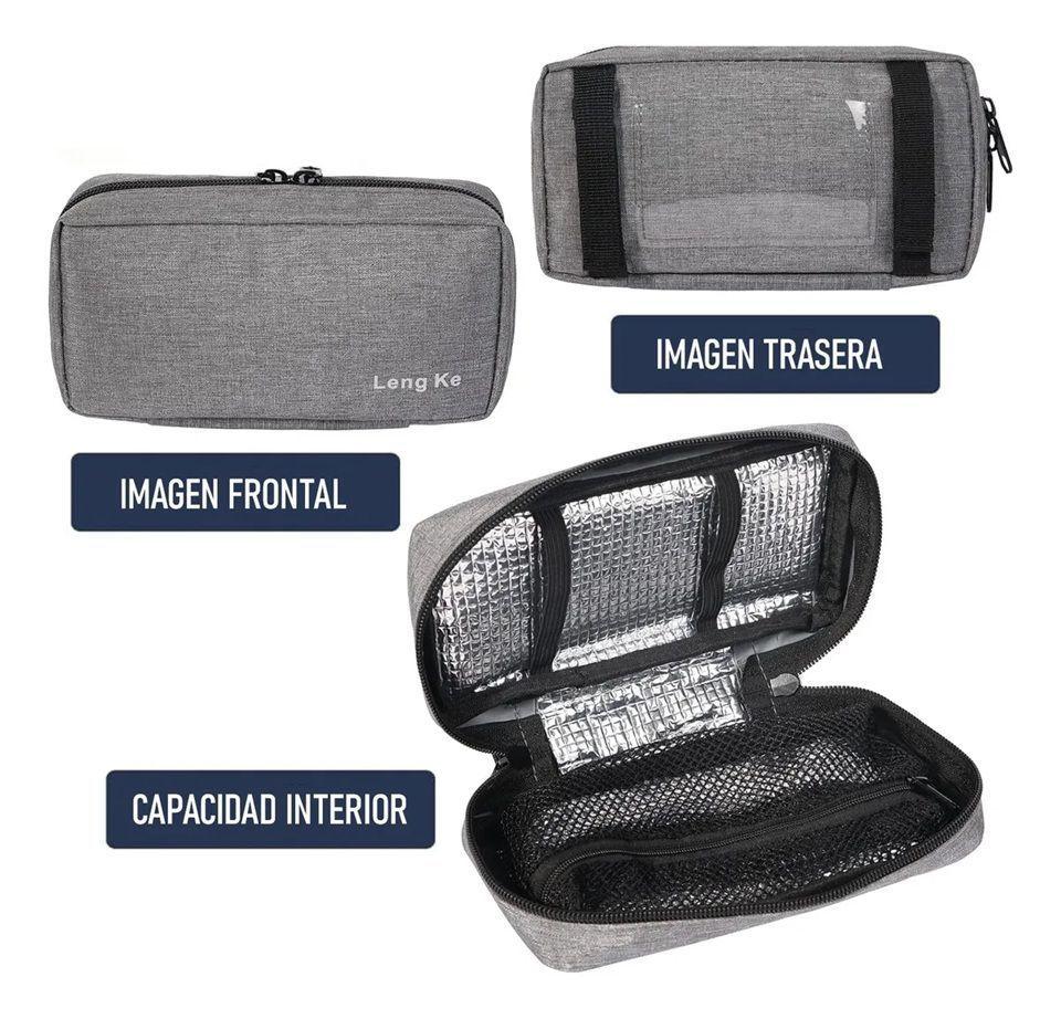 Enfriador Estuche Viaje Diabéticos,bolsa Enfriadora Medicina Gris-5