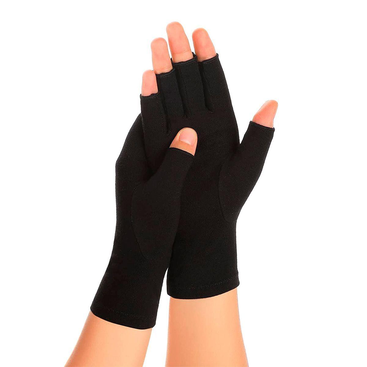 Guantes De Compresión Para Artritis Artrosis Tenditis Negro S-0
