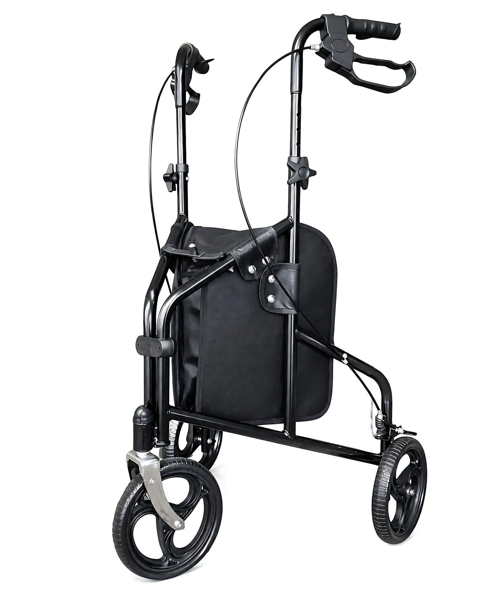 Andador Burrito Rollator 3 Ruedas Con Bolso Plegable Oneder-4