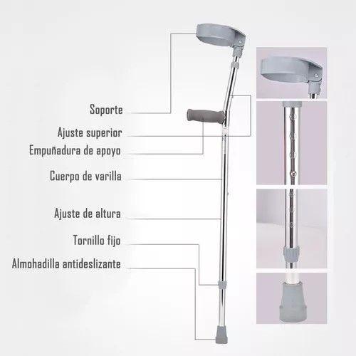 Baston Ortopedico Oneder Codera Movil Par Ajustable Aluminio-2