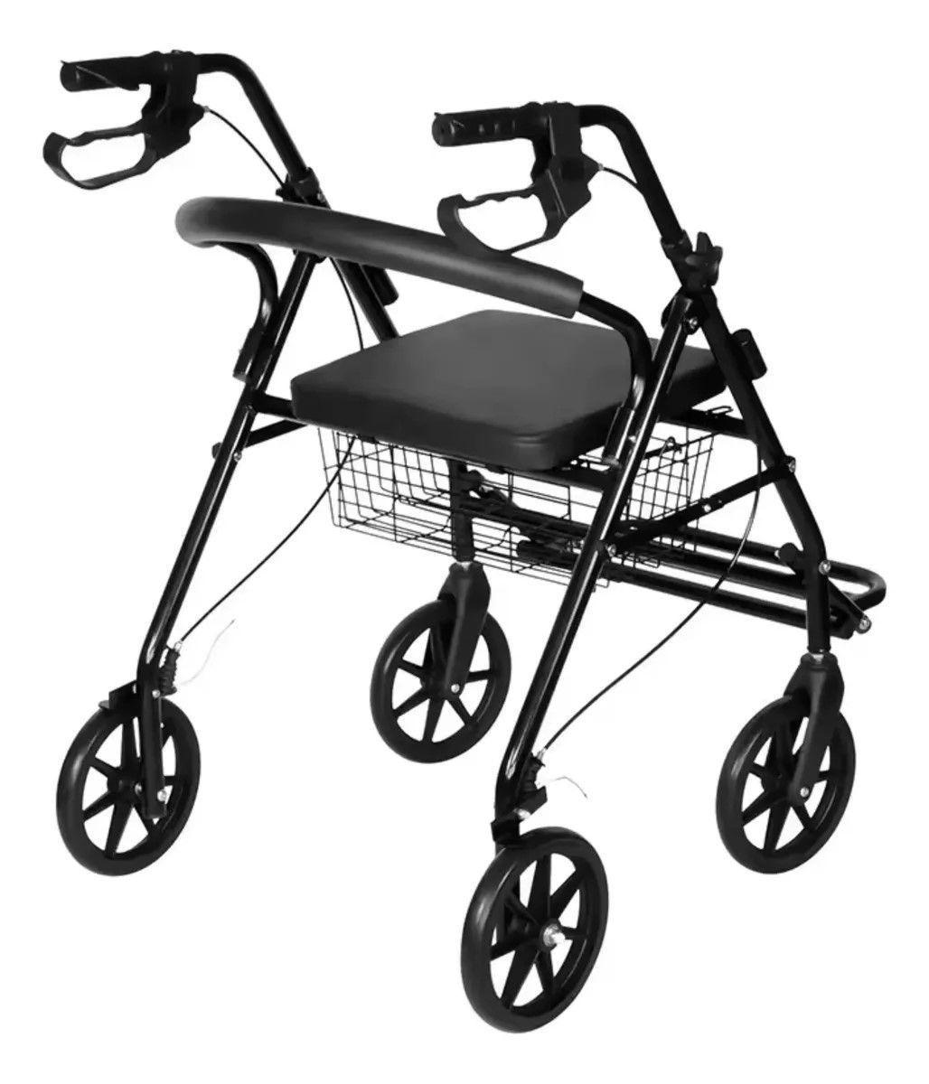 Andador Burrito Ortopedico Con Asiento 4 Ruedas Plegable-5