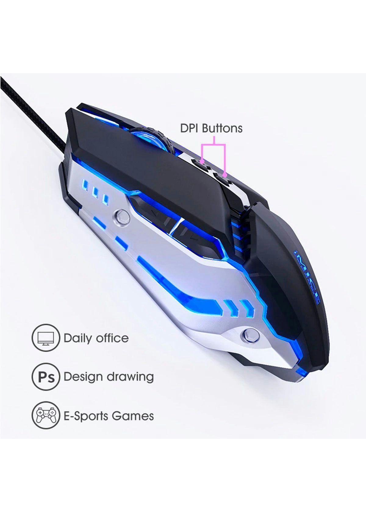Mouse Gamer RGB iMice T80 3200 DPI Iluminado Maus Gamer-3