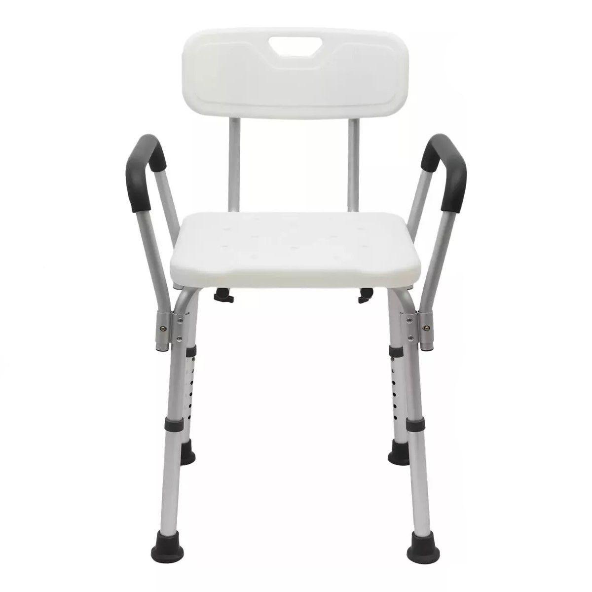 Silla De Ducha Para Baño Con Apoya Brazos Respaldo Portatil-0