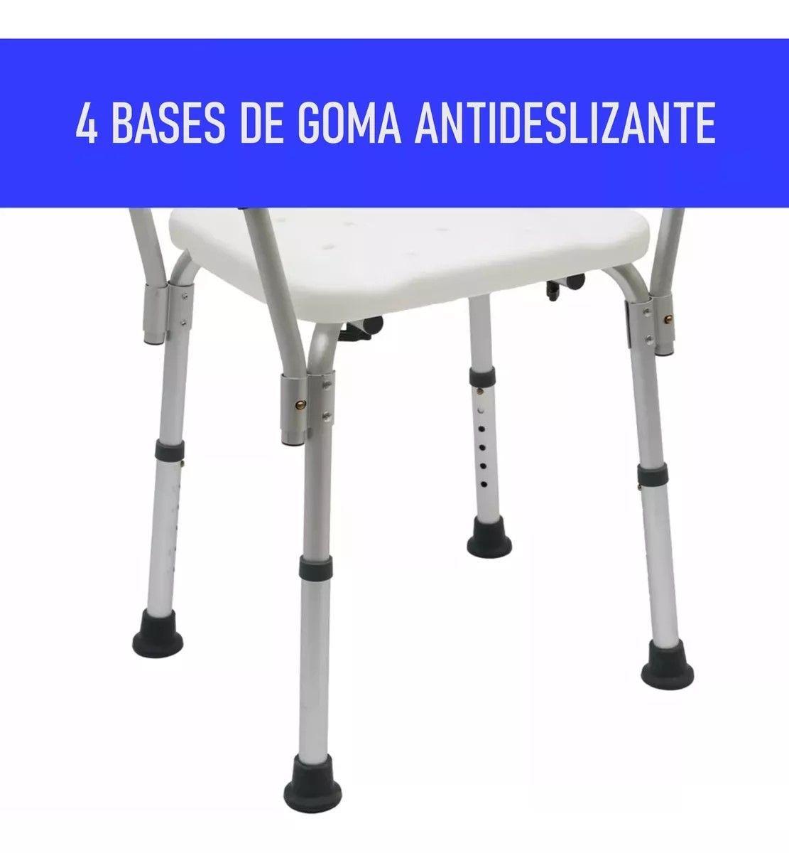 Silla De Ducha Para Baño Con Apoya Brazos Respaldo Portatil-1